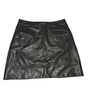Halogen Black Leather Mini Skirt